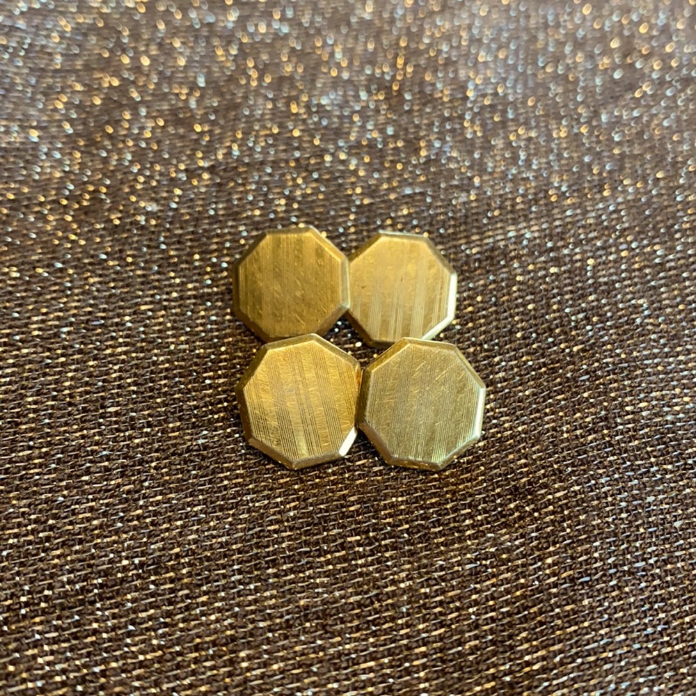 VTG Correct gold plated octagon chain cuff links